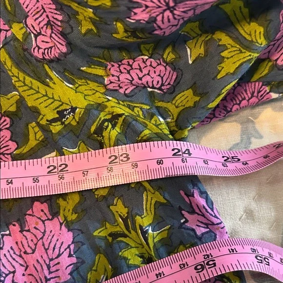 Rachel Zoe Blue and Pink Cotton Floral Top - Picture 4 of 8